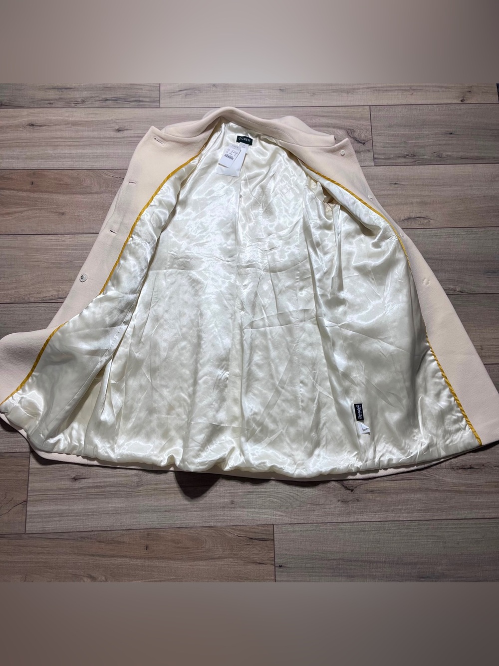 J.Crew Women’s Vintage Wool Blend Thinsulate Button Front Peacoat 16 Buttercream - Picture 7 of 16
